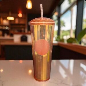 Starbucks Iridescent Rose Gold Dome Lid Cold Cup Kaleidoscope Tumbler Venti 24oz